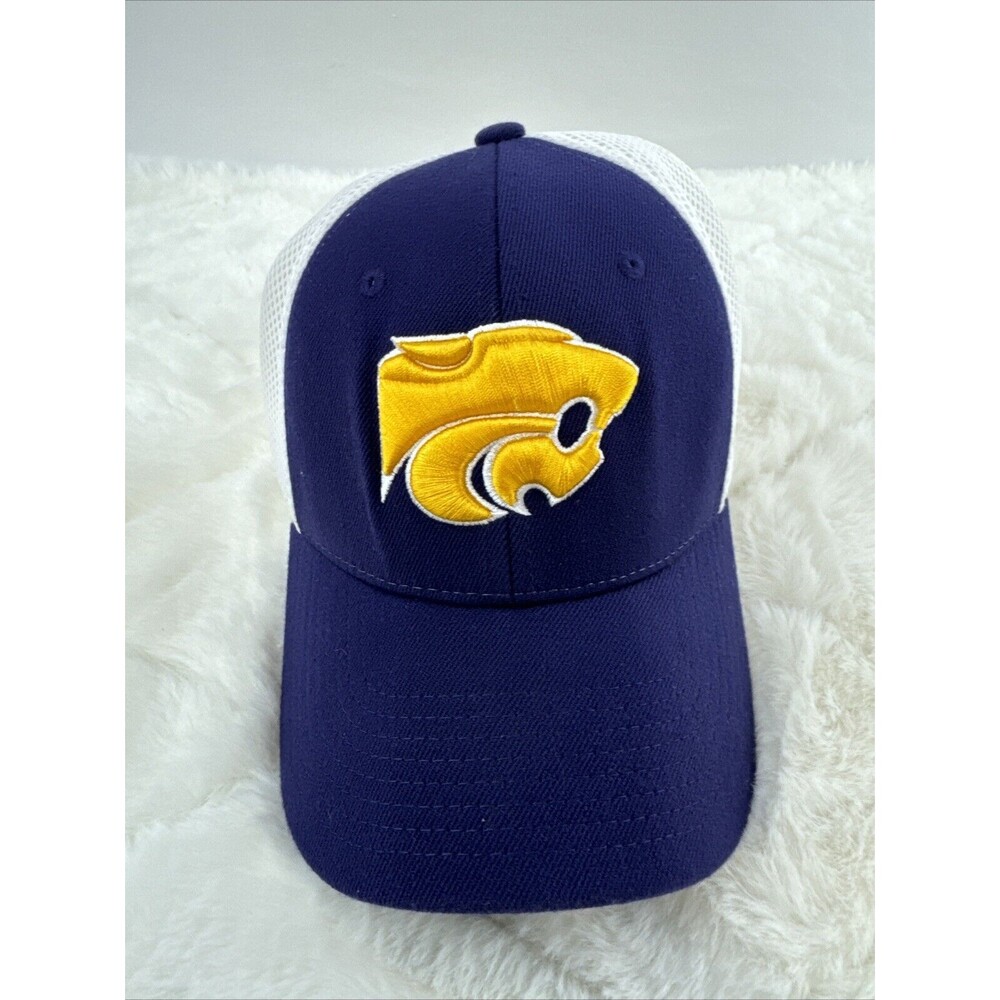 Zephyr Kansas State Yellow And Purple Stretch Fitted Hat Size XL.